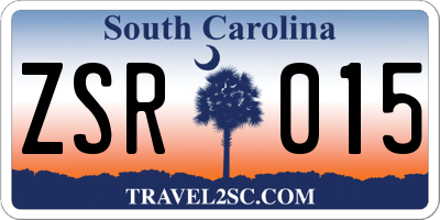 SC license plate ZSR015