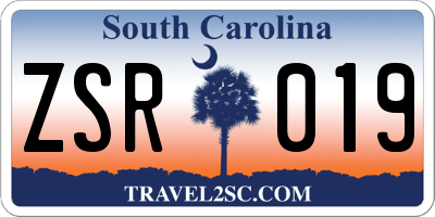 SC license plate ZSR019