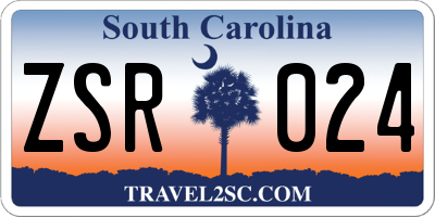 SC license plate ZSR024