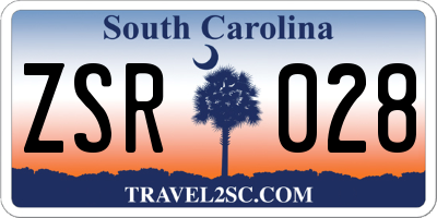 SC license plate ZSR028
