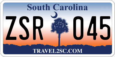 SC license plate ZSR045