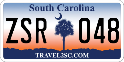 SC license plate ZSR048