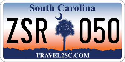SC license plate ZSR050