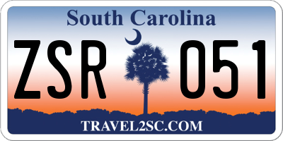 SC license plate ZSR051