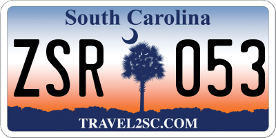 SC license plate ZSR053