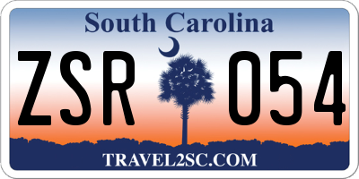 SC license plate ZSR054