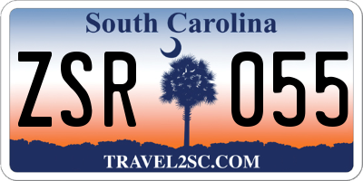 SC license plate ZSR055