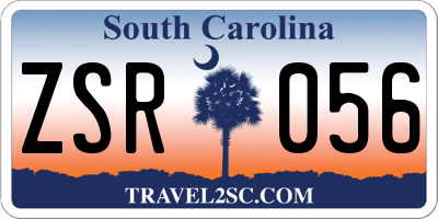 SC license plate ZSR056