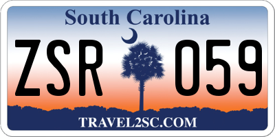 SC license plate ZSR059