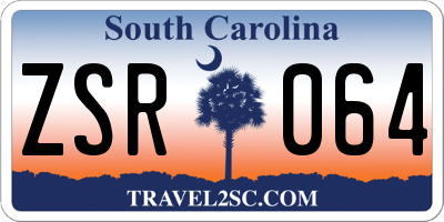 SC license plate ZSR064