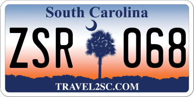 SC license plate ZSR068