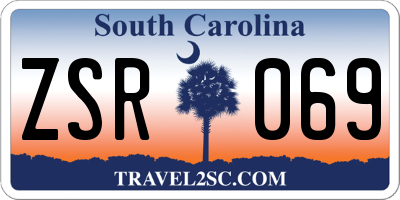 SC license plate ZSR069