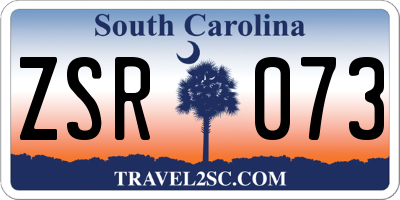 SC license plate ZSR073
