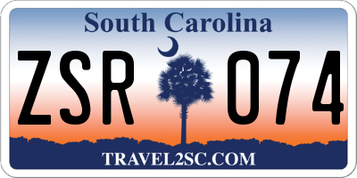 SC license plate ZSR074