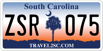 SC license plate ZSR075