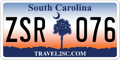 SC license plate ZSR076