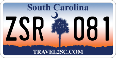 SC license plate ZSR081