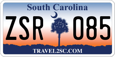 SC license plate ZSR085