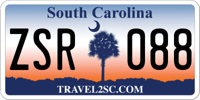 SC license plate ZSR088
