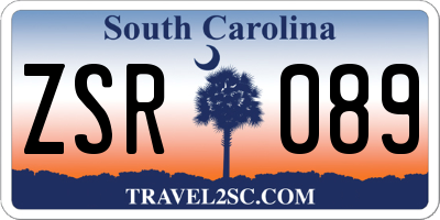 SC license plate ZSR089