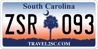 SC license plate ZSR093