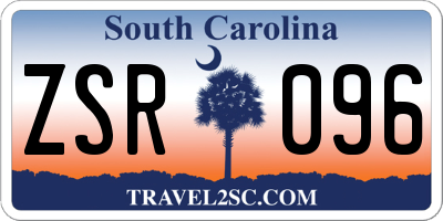 SC license plate ZSR096