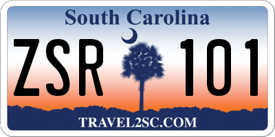 SC license plate ZSR101