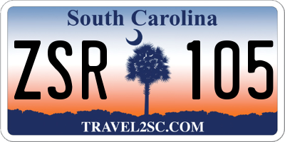 SC license plate ZSR105