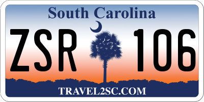 SC license plate ZSR106