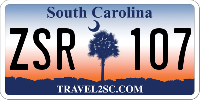 SC license plate ZSR107