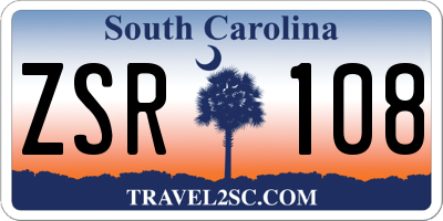 SC license plate ZSR108