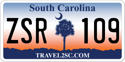SC license plate ZSR109