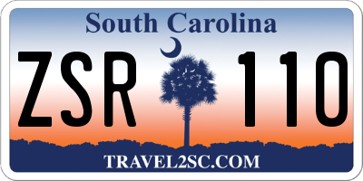 SC license plate ZSR110