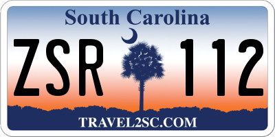 SC license plate ZSR112