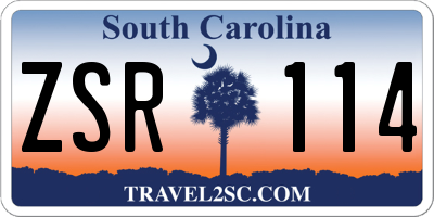 SC license plate ZSR114