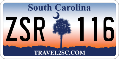 SC license plate ZSR116