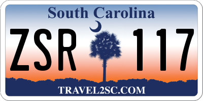 SC license plate ZSR117