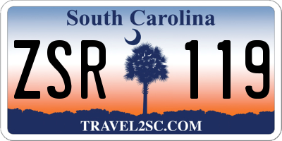 SC license plate ZSR119