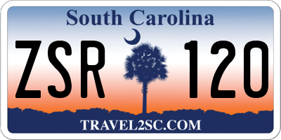 SC license plate ZSR120