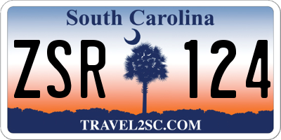 SC license plate ZSR124