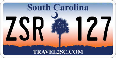 SC license plate ZSR127