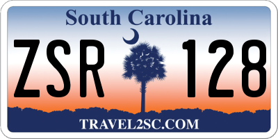 SC license plate ZSR128