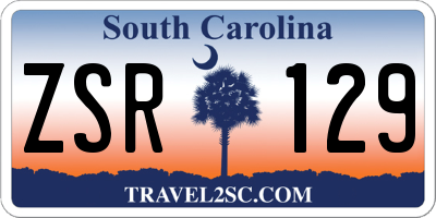 SC license plate ZSR129
