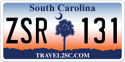 SC license plate ZSR131