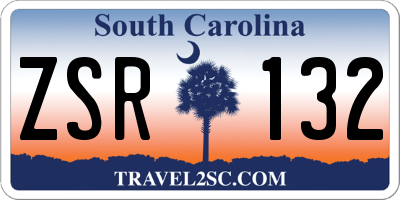 SC license plate ZSR132