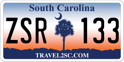 SC license plate ZSR133