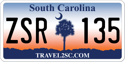 SC license plate ZSR135