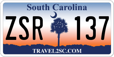 SC license plate ZSR137