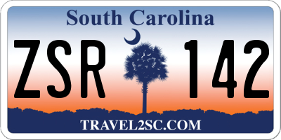 SC license plate ZSR142