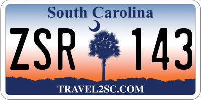 SC license plate ZSR143